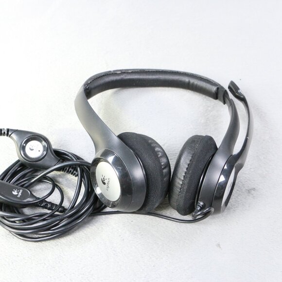 Logitech USB Headset With Mic On-Ear PC Laptop Headphones Volume Control Black - Picture 6 of 12